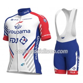 Conjunto Maillot + Culotte Corto con tirantes 2018 FDJ N001